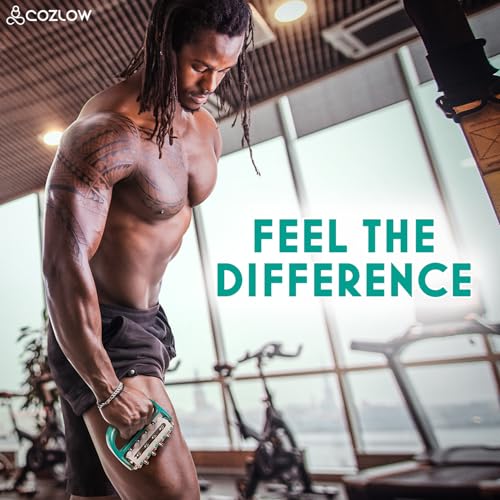 COZLOW - MyoRelease Lymphatic Drainage Massager - Green - Handheld Fascia Release + Scar Tissue Massage Roller for Shoulder, Neck, Belly, Thigh, Leg, Back, Glutes - Helps Reduce Cellulite Appearance - color: Green
