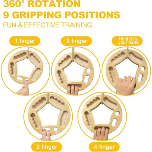 Hangboard Rock Climbing Wood Anti-Slip Grip Blocks | Wooden Hangboard for Climbing Training for Arm Workout Pull-up Training Indoor Outdoor Tree City