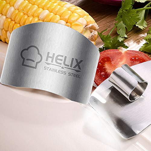 Finger Guard - Stainless Steel Knife Cutting Protector for Single & Double Finger (Silver) - color: Silver 2 single finger