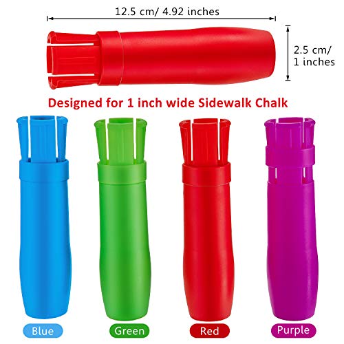 Outus 5 Pieces Sidewalk Chalk Holders Railroad Chalk Holder Jumbo Plastic Adjustable Clip for Kids Teachers Students Back to School Office Classroom (Bright Colors)