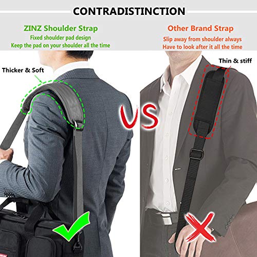 Bag Shoulder Strap, Padded Adjustable Shoulder Strap Replacement - color: Grey, size: 57"