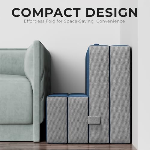 4 Inch Twin Folding Mattress for Floor and Traveling with Removable Cover - Lightweight and Portable Mattress for Adults & Kids - Compact and Easy to Storage (75in x 39in x 4in) - size: Twin (75in x 39in x 4in), style: Navy