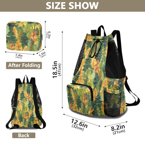Safari Green Yellow Safari Mens Drawstring Bags Climbing Gym Bag With Pockets Waterproof