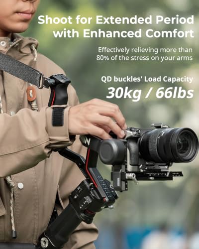 SmallRig Weight-Reducing Shoulder Strap Compatible with Sling Handle for DJI, Gimbal Belt with Upgraded QD Buckles for RS 4 / RS 4 Pro/RS 4 Mini/RS 3 / RS 3 Pro/RS 3 Mini/RS 2 - Black - style: Gimbal Handle Strap(Black)