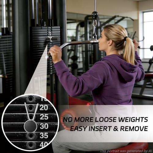 CAELUM Weight Stack Pin Extender with Spring Clip, for Cable Machine 1Pack | 120LB Capacity, Solid Steel, Gym Weight Stack Pin for LAT Pulldown, Functional Trainer Home Gym, Strength Trainers