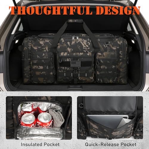 132L Extra Large Duffle Bag, Heavy Duty Sports Equipment Travel Duffel Bag | Perfect for Soccer Baseball Basketball Hockey Football Team Coaches & More - color: Black CM