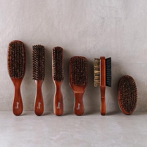 Diane Premium 100% Boar Bristle Styling Brush for Men and Barbers – Medium Bristles for Thick Coarse Hair – Use for Detangling, Smoothing, Wave Styles, Soft on Scalp, Restore Shine and Texture - style: 5 Row Styling