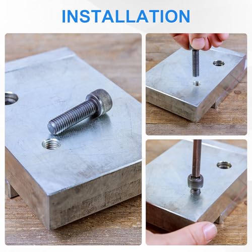 M METERXITY 20-Pack M6 x 50mm Socket Head Cap Screws, 304 Stainless Steel Hex Machine Bolts, Allen Socket Drive Screw with Hex Wrench for Repair/DIY, Fully Threaded Fasteners Kit [Silver] - size: M6 x 50mm