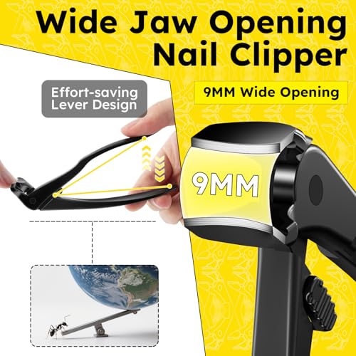 Toenail Clippers for Seniors, Angled Head Large Toe Nail Clippers for Thick Toenails, Wide Jaw Clippers, Heavy Duty Ergonomic Anti-Splash Cutter, Upgraded Long Handled Toenail Clippers - size: Angled Head
