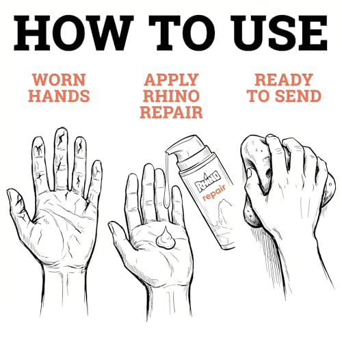 Rhino Skin Solutions Repair Cream Made for Your Adventure, Hand Repair Cream for Dry Cracked Hands, Non Greasy Hand Lotion with Honey and Tea Tree for Athletes and Workers, Made in USA (1 oz) - size: 1 Ounce (Pack of 1)