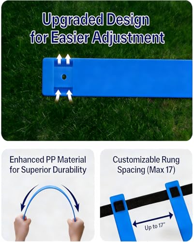 6 Packs Agility Ladder Speed Training Set - 36 Detachable Rungs (20 Inches Each) with 24 Ground Stakes, Portable Exercise Ladders for Soccer Football Footwork Training w/Carry Bag - color: blue
