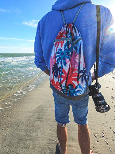 Skog Å Kust GymSak | Patented 2-in-1 Drawstring Cinch Bag with Removable Waterproof Dry Bag | Tie Dye - color: Tie Dye
