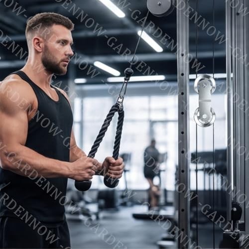 Swivel Dual Pulleys 360°Rotation Roller Reinforced double pulley Wheel for Home DIY Gym Pulley System Cable Machines fly machines Silent Bearing Swivel Groove Wheel Pull Down Attachment Weight Lifting