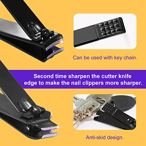 Manicure Set 8 in 1 Nail Clipper Set,RedFlow Nail Clippers,Fingernail & Toenail Clippers,Manicure Tools,Pedicure Tools,Suitable for Travel Manicure Kit (Black) - color: Black