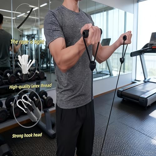 1 Pair Resistance Bands with Handles and Clips - Pedal Exercise Bands Strength Strength Training Home Gym Yoga Pilates Durable Clips Pedal Band Stepper Therapy