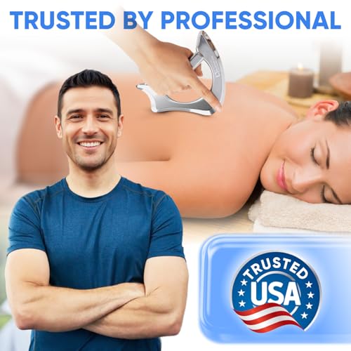 Professional Muscle Scraper Tool – Medical-Grade 304 SS IASTM & Gua Sha Scraping Tool – Ergonomic Fascia Mobilization Instrument for Soft Tissue Massage & Manual Bodywork – Emollient Balm Included - color: Ergo Tool