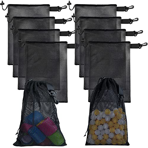 10 PCS With Clips Mesh Drawstring Bags, Portable Nylon Storage Bags for toy,Sports Storage,Outdoor activities etc. (7.9x11.8in) - size: 7.9x11.8in