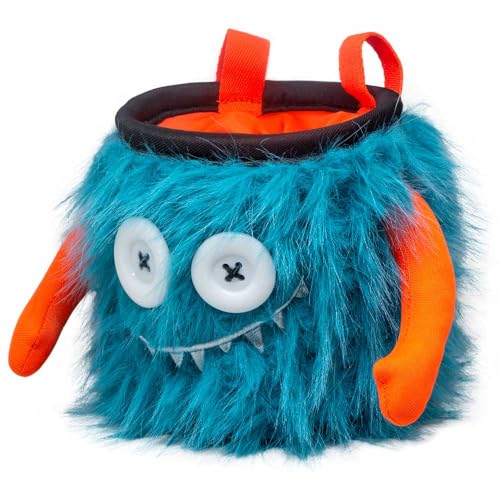 8BPLUS Chalk Bag for Rock Climbing and Bouldering, Chalk Pouch incl Belt & Biner – Cute Funny Character Design, Wide Opening, Gear with Personality, Gift for Climbers - style: GUSTAV