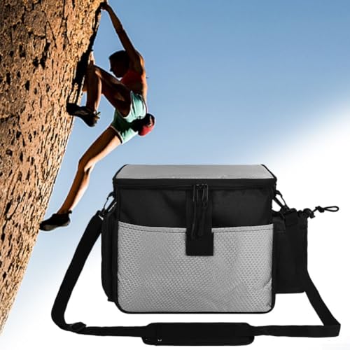 Large Chalk Bucket Bag for Rock Climbing with Aluminum Foil Lining Magnetic Closure Nylon Chalk Bag for Bouldering and Outdoor Climbing