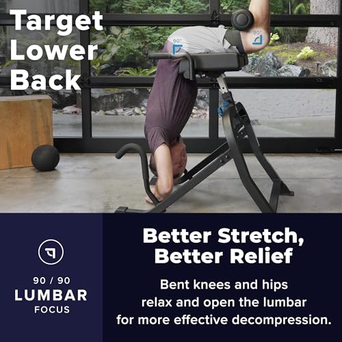 Teeter DEX II Inversion & Core Training; Decompression Roman Chair Hyperextension Bench for AB, Back, & Core Strength; Commercial-Grade 350lb-Rated Home Exercise Equipment