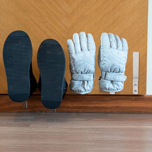 4 Pcs Aluminum Shoes Hooks, Door Wall Mounted Shoes Rack Shelf Organizer for Door Hanging Shoes