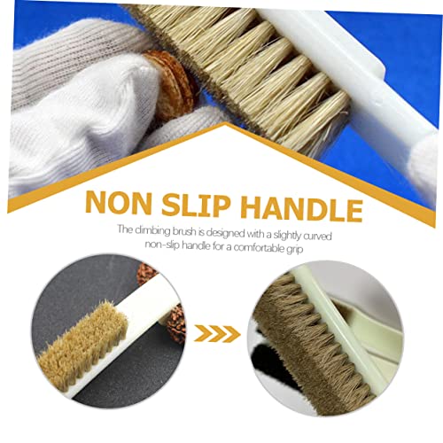 VALICLUD 2Pcs Boars Hair Stone Cleaning Brush for Climbing and Bouldering Handle Outdoor Sports Tool for Climbing Enthusiasts and Rock Lovers
