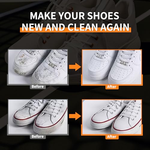 White Sneaker Shoe Cleaner Kit Tennis Shoe Cleaning Foam Brush Kit