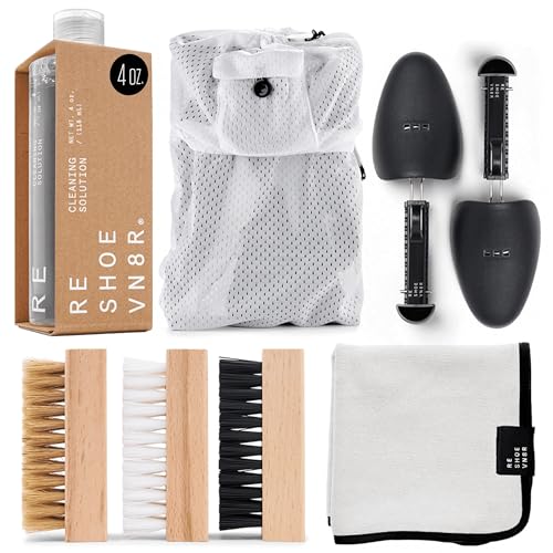 RESHOEVN8R Shoe Cleaner Kit - Sneakers, Mesh, Canvas, Suede, Knit, Leather | Cleaning kit solution for sneakers, mesh, canvas, suede, knit & leather shoes, flagship complete cleaning set