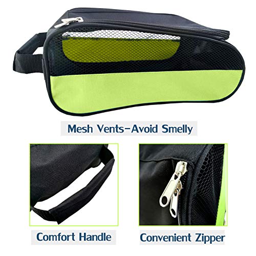 Outdoor Golf Shoes Bags Travel Shoes Bags Zippered Sport Shoes Bag (Green) - color: Green