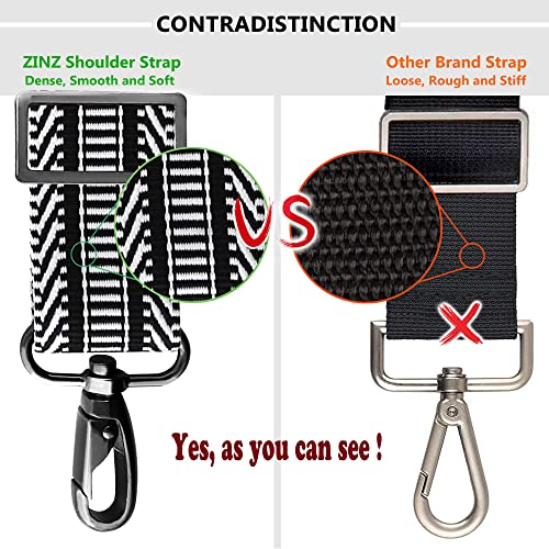 Bag Shoulder Strap, Padded Adjustable Shoulder Strap Replacement - color: Black&white Jacquard, size: 57"