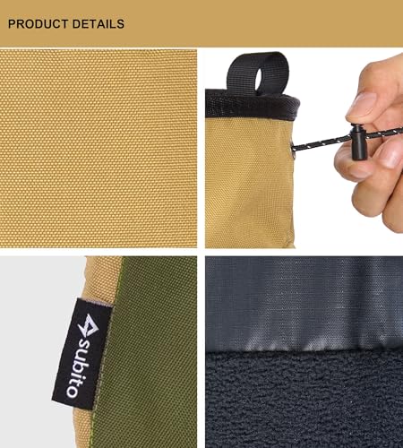 Climbing Chalk Bag, Large Capacity Rock Climbing Chalk Bag for Bouldering, Weightlifting, Gym, Disc Golf & Wall Climbing, Durable Bouldering Chalk Bucket - color: Khaki, size: Small