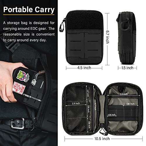 TACTICAL GEEK Block E2.0 EDC Compact Waist Pocket Pouch, Multi-Purpose Molle EDC Pouch Gadget Organizer, Multi-Purpose Molle Tool Pouch for Multitools, Nylon Daily Utility Tool Organizer Bag Black - color: Black