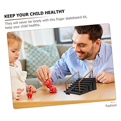 Abaodam Fingerboard Ramp 2 Pcs Finger Skate Park Kit with Fingerboard Obstacles Skateboard Park Part for Kids Training Finger Coordination Desk .51 X 5.11 X 4.52 in