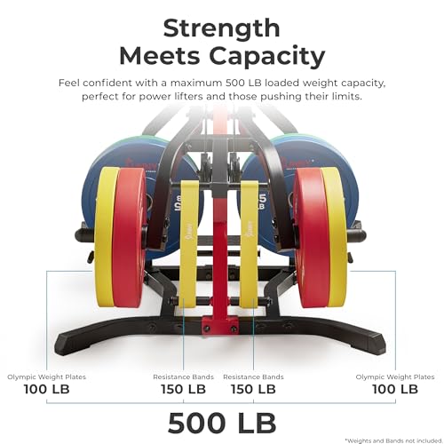 Sunny Health & Fitness All-in-One Pulley Cable Home Gym Strength Trainer | Resistance Band Holder, Foot Plate, Adjustable Angles, Olympic Plate Ready, Bi-Directional Cables, Full Range Motion
