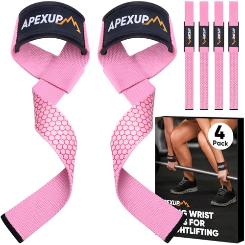 Weight Lifting Straps for Weightlifting, Lifting Wrist Straps Gym, Deadlift Strap, Anti Slip Silicone Weightlifting Strap Men Women Powerlifting, Strength Training - color: Pink, size: 2 Pair