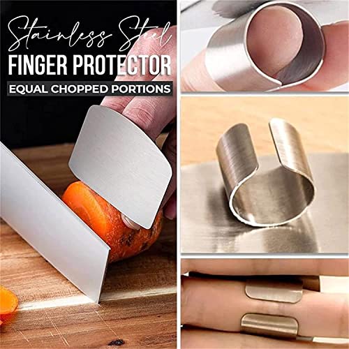 2 Pcs Finger Guards for Cutting, Kitchen Tool Stainless Steel Finger Protectors Finger Guard for Cutting Food, Finger Protectors,Avoid Hurting When Slicing and Dicing(2pcs)