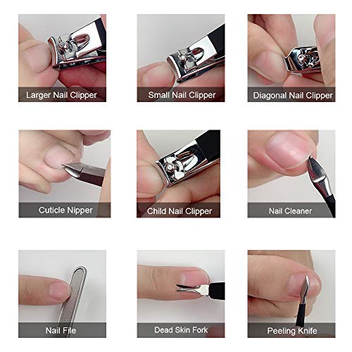 Manicure Set Professional Nail Clippers Kit Pedicure Care Tools- Stainless Steel Women Grooming Kit 18Pcs for Travel or Home (Pink) - color: Pink