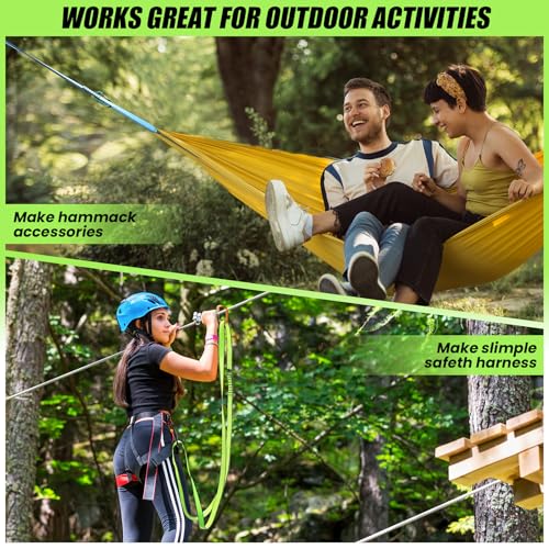 18MM Nylon Climbing Slings Runners 23 kN Strong Webbing Straps for Rock Climbing, Rappelling, Swing, Yoga Hammock etc - color: 2PCS Green, size: 48inch/120cm