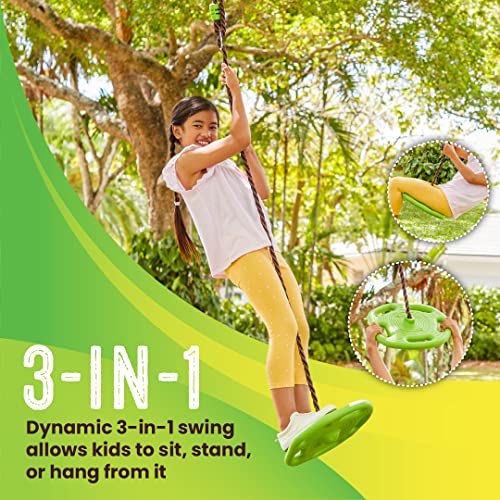 Swurfer Disco Tree Swing - Swing Sets for Backyard, Outdoor Swing, Swingset Outdoor for Kids, Easy Installation, Heavy Duty, Adjustable Climbing Rope, Weather Resistant - style: Disc Tree Ring – Disc Swing