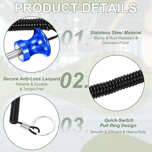Weight Stack Pin, Weight Gym Pin Strength Training Equipment Replacement with Pull Rope for Commercial Home - color: Blue, size: 0.3 x 3.9 Inch