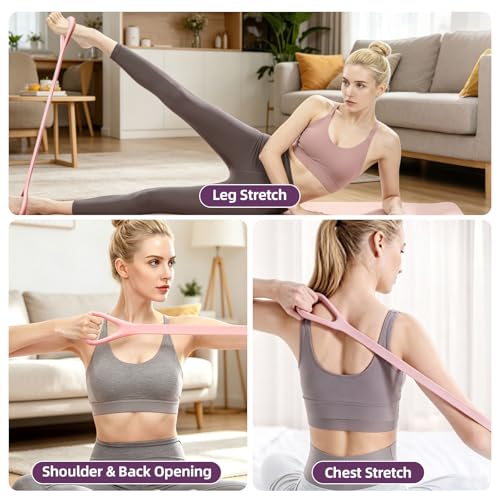 Figure 8 Resistance Band with Handles, 3-Pack | Elastic Exercise Band, For Arm Back & Shoulder Full Body Workout, Non-Slip 8 Shaped