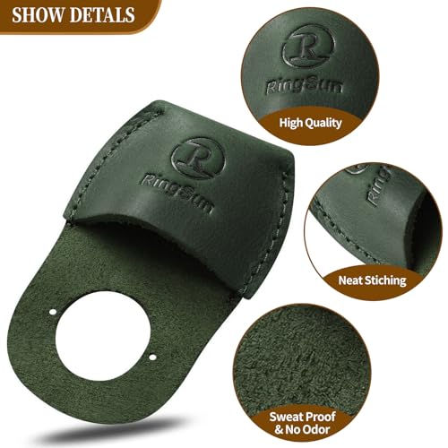 Thumb Guard Wood Carving Tools, Leather Finger Protector, Handmade Carpenter Working Carving Kit Accessories Green - color: Green