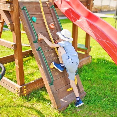 SELEWARE 42" Green Playground Ladder Handle Metal Playset Handles Grab Bars | 500LB 2Pcs Heavy Duty Steel Kids Playground Handles for Indoor/Outdoor Ladder Handrail Swing Set Treehouse Rock Climbing Wall - color: D: 42"-2 Pcs-green
