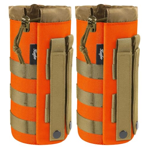 Molle Water Bottle Holder, Upgraded 1000D Nylon Tactical Molle Water Bottle Pouch, Sports Water Bottle Bag Bottom Mesh Lining Hydration Carrier for Camping, Climbing, Hiking and Travelling - color: Tan-Camo