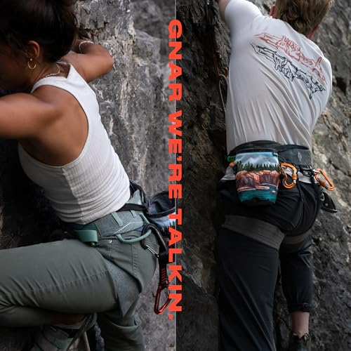 Rock Climbing Chalk Bag | for Outdoor, Gym, & Bouldering | Adjustable Waist Belt, Durable Drawstring Closure, & Zippered Pocket - style: Acadia