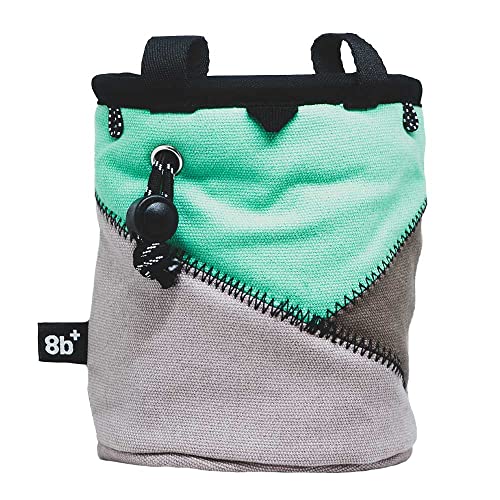 8BPLUS PROBAG - Chalk Bag for Climbing & Bouldering - Belt, Carabiner and Giftbox Included - Wide Opening - Brush Holders for Left & Right Handers - style: TEAL