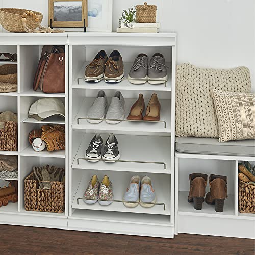 ClosetMaid Modular Storage Shelf Unit with Angled Shoe Shelves, White - color: White