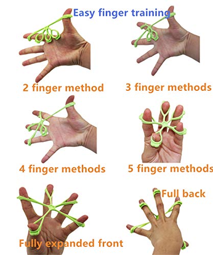 4PCS Finger Stretcher Hand Resistance Bands Hand Extensor Exerciser Finger Grip Strengthener Strength Trainer Gripper set, Finger Resistance Bands Finger Grip Exerciser Strengtheners Trainer