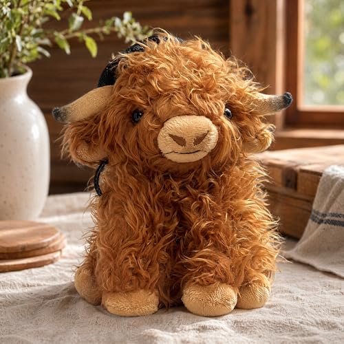 Funny Highland Cow Rock Climbing Chalk Bag, Soft Fluffy Cow Climbing Chalk Pouch with Drawstring Adjustable Belt, Fit Bouldering, Gymnastics Outdoor Activities for Climbers - color: beige