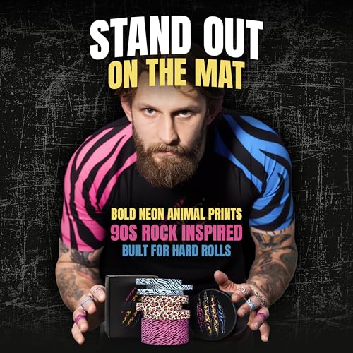 Bighorn Athletics × Adam Wardziński Mat Animal Tape Kit, Neon Jungle Set | Special edition set with 7 rolls of bold printed finger & sports tapes in a tin holder. Residue-free Zinc oxide adhesive. - color: Neon Predator